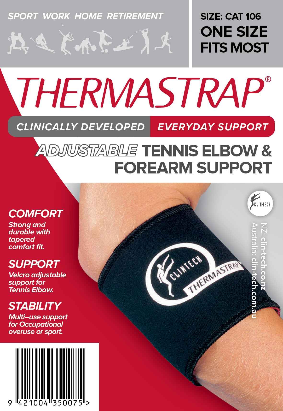 Thermastrap Tennis Elbow/Forearm Support - Clin - Tech NZ Limited