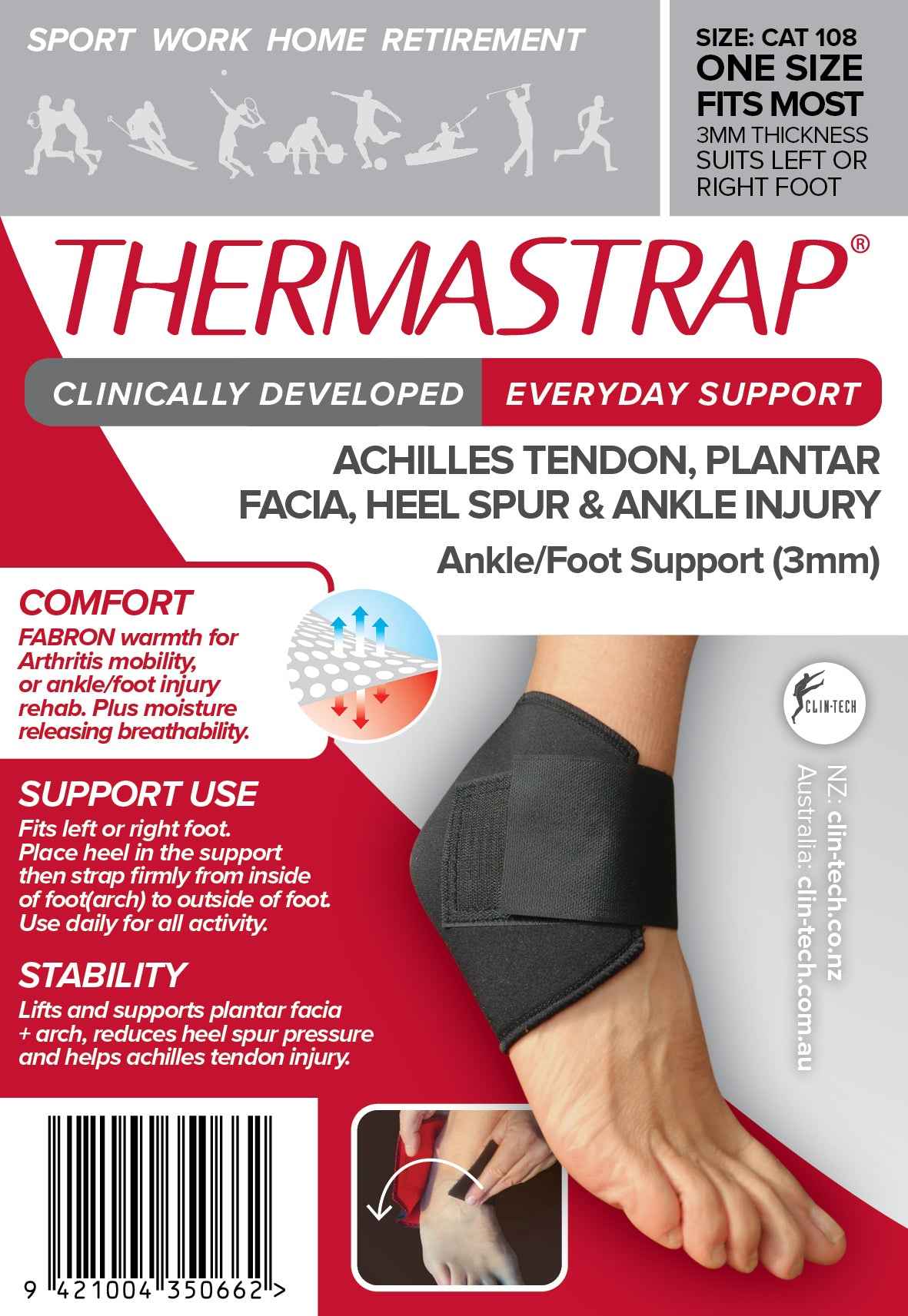 Thermastrap Ankle/Foot Support 3 mm - Clin - Tech NZ Limited