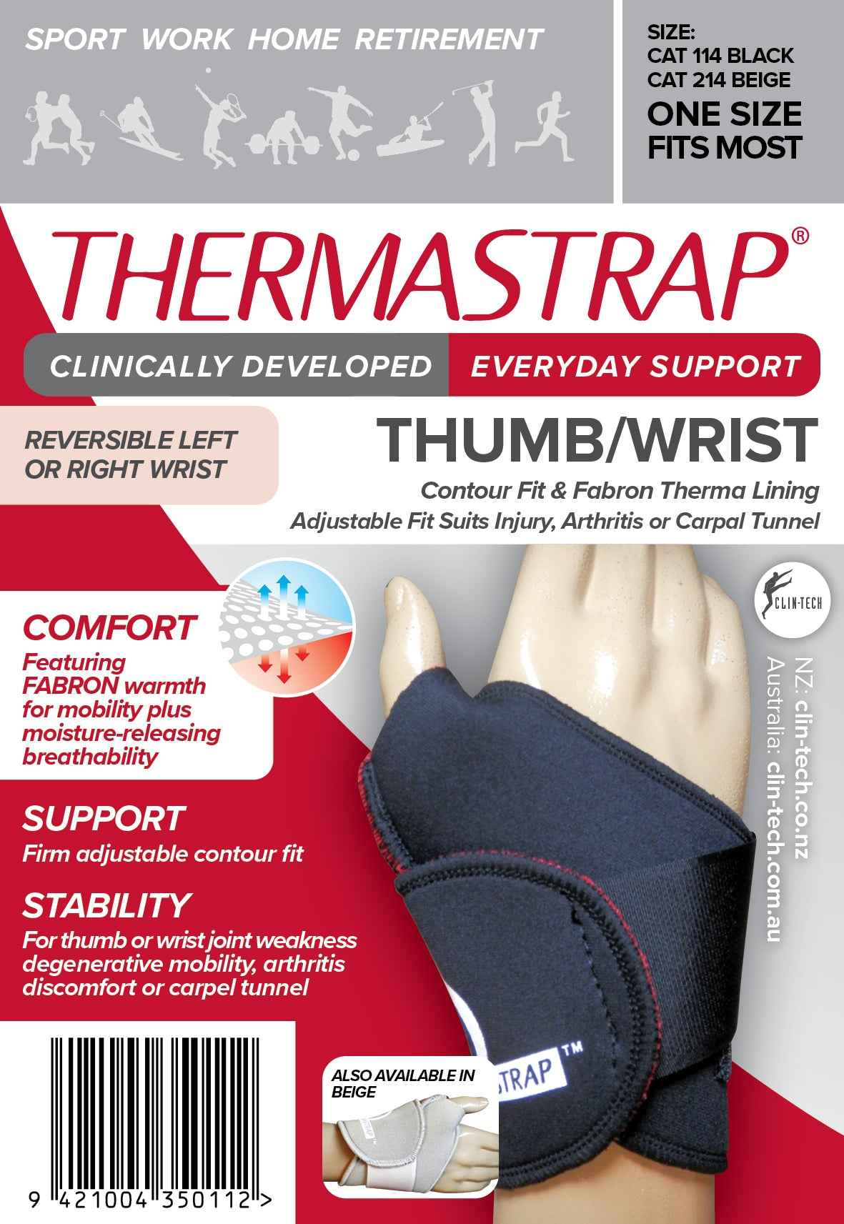 Thermastrap Thumb/Wrist Support - Clin - Tech NZ Limited