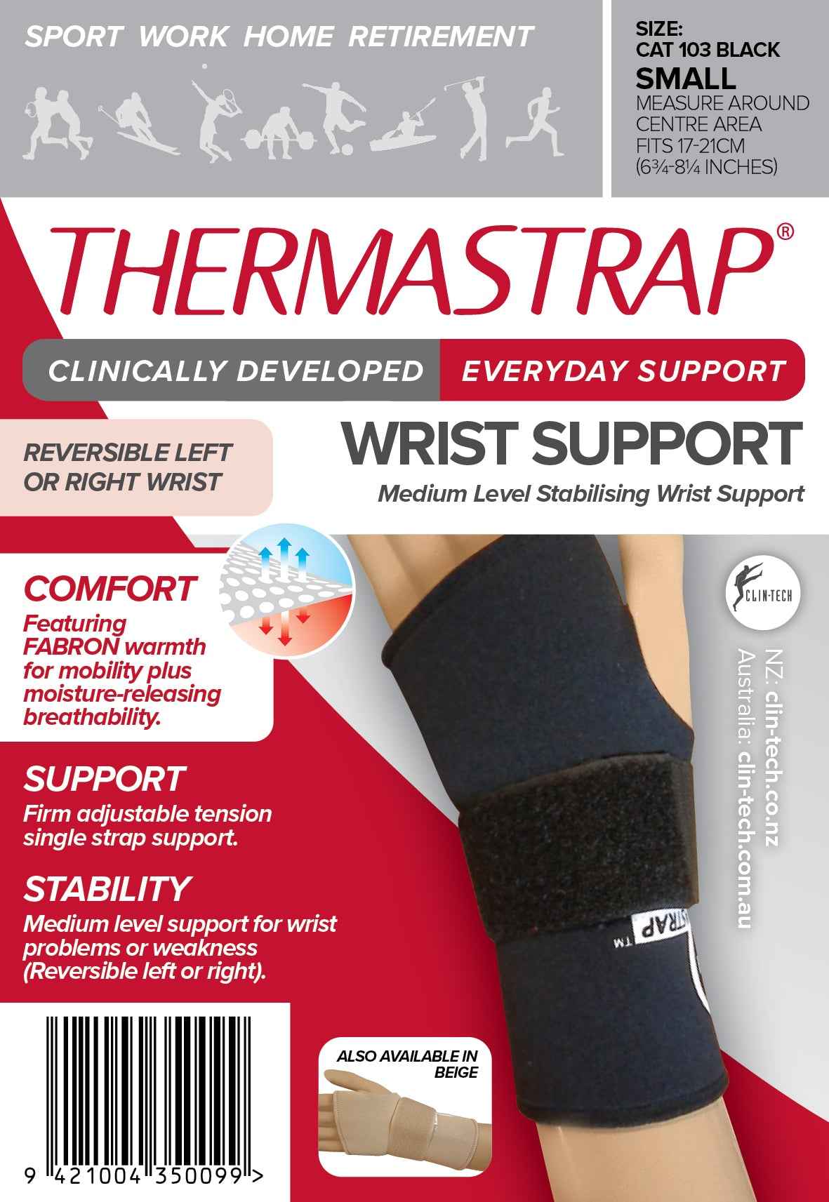 Thermastrap Wrist Support - Clin - Tech NZ Limited