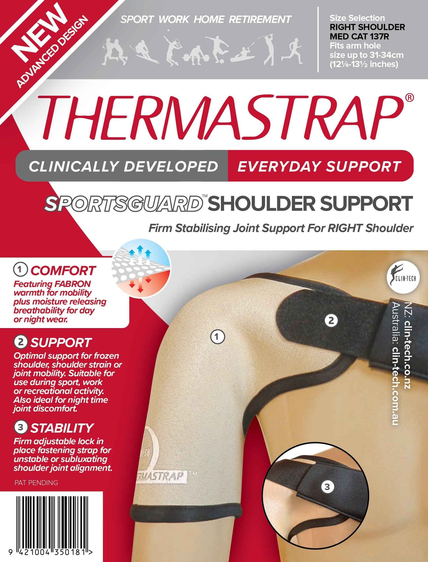 Thermastrap Sportsguard Shoulder Support - Clin - Tech NZ Limited