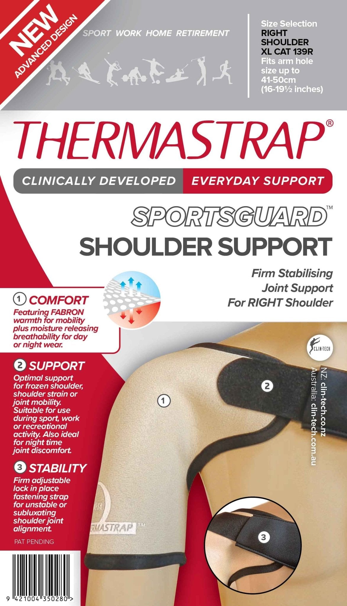 Thermastrap Sportsguard Shoulder Support - Clin - Tech NZ Limited